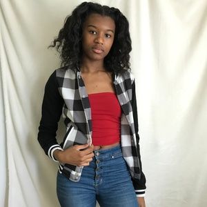 Checkered Bomber Jacket